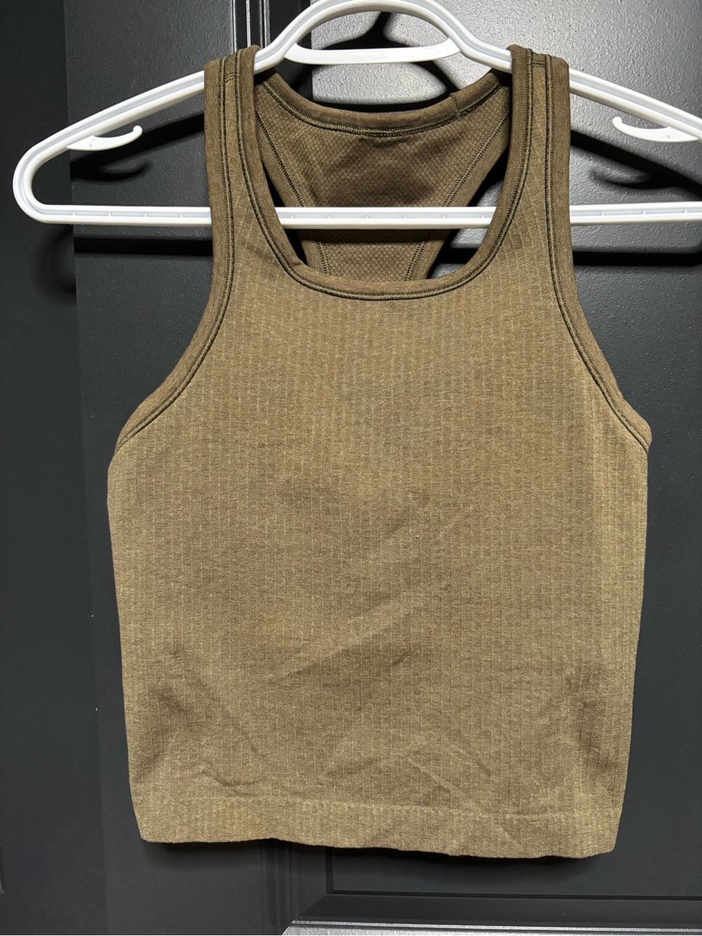 lululemon athletica Olive Ribbed Racerback Crop Tank
